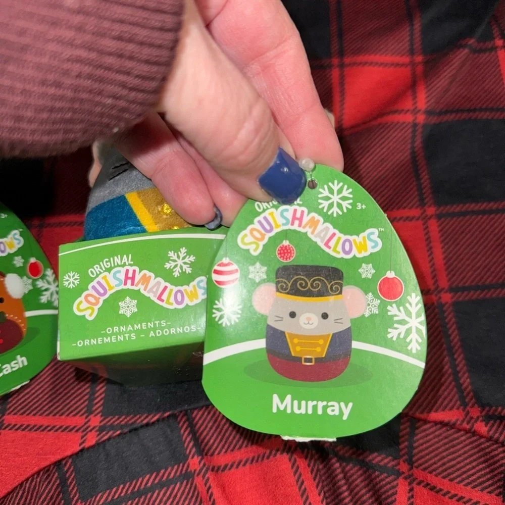 Set of 4 NEW Christmas Squishmallow Ornaments Santa Nick, Dray, Cash, Murray